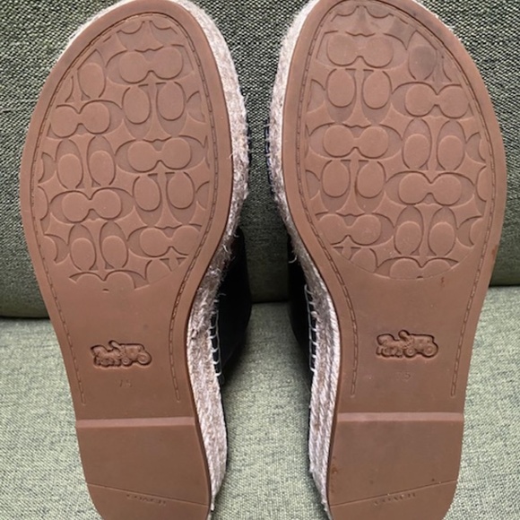 Coach black leather espadrille. slides - Picture 4 of 12